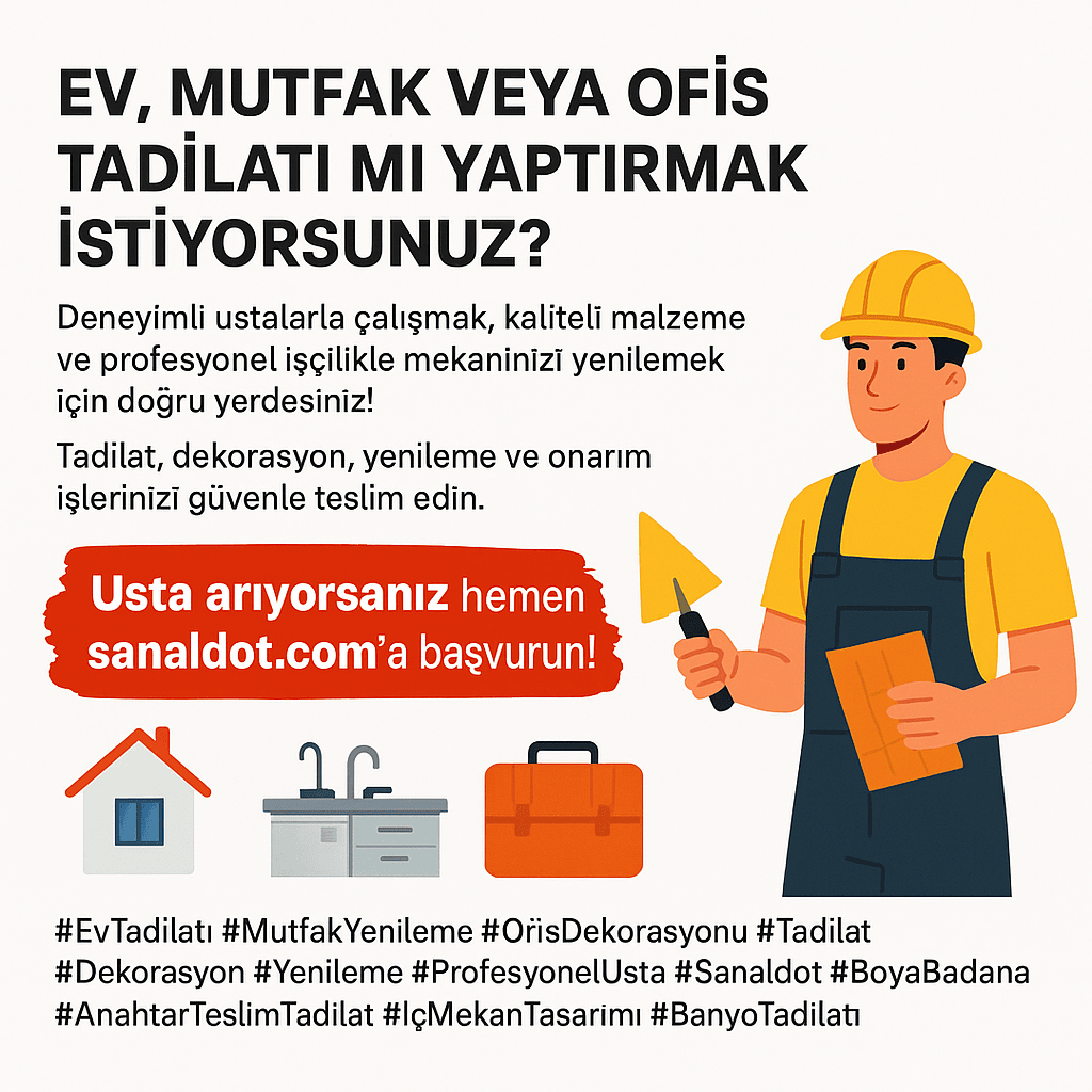 Deneyimli Tamirat & Tadilat Ustaları Arıyoruz